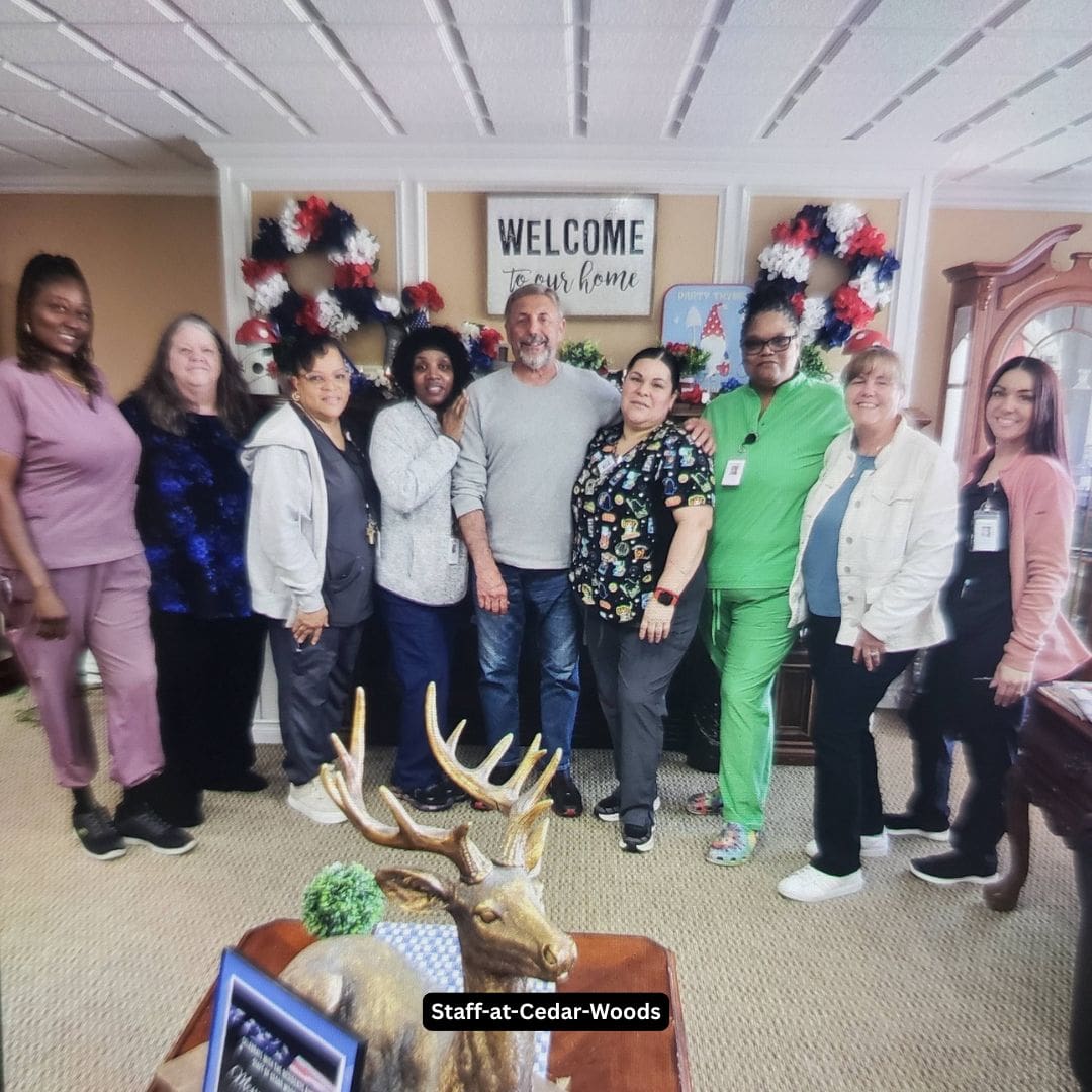 Cedar Woods staff member supporting residents in the community