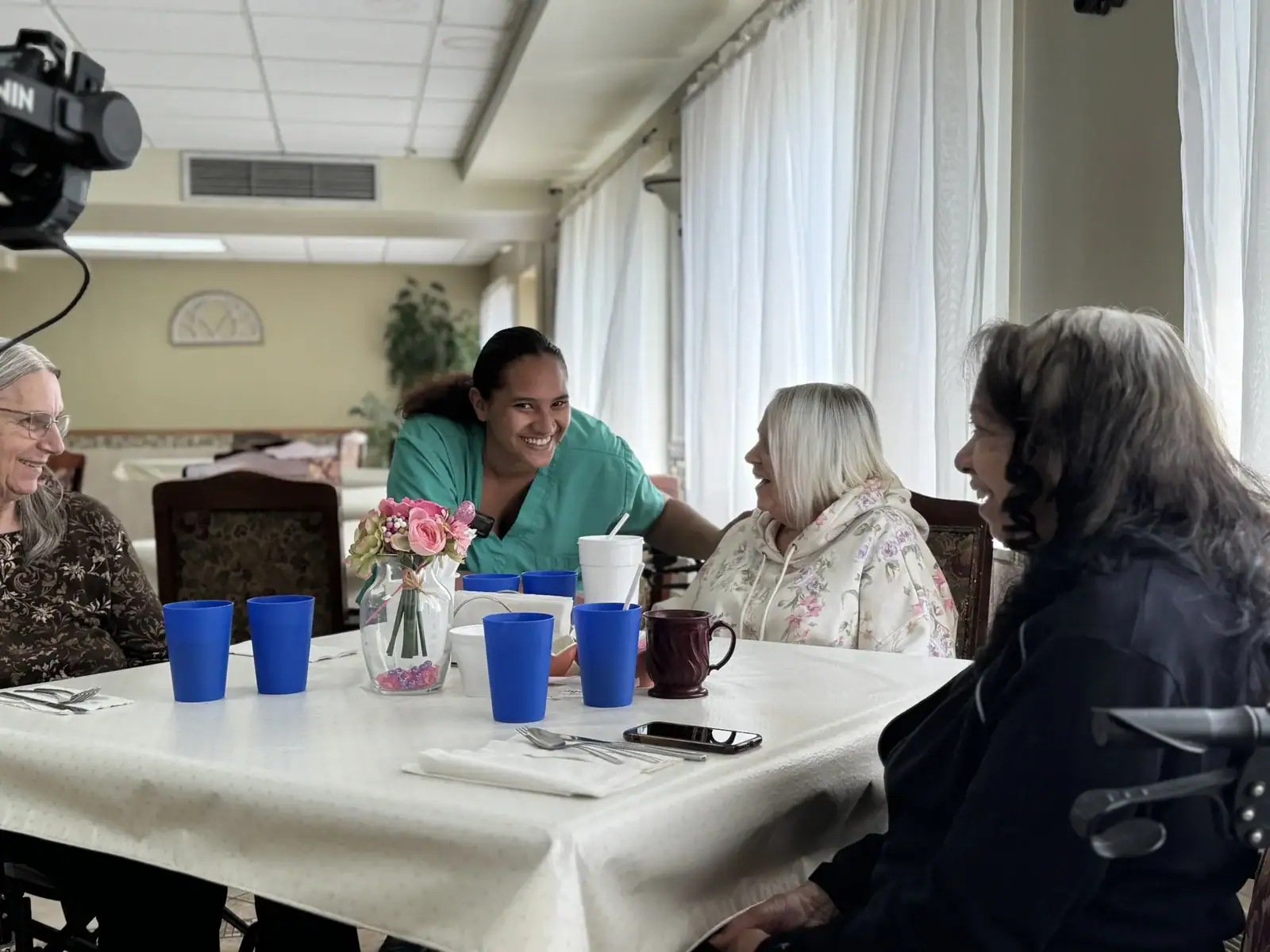 Dining room and meals at Cedar Woods Assisted Living in Belleville Michigan
